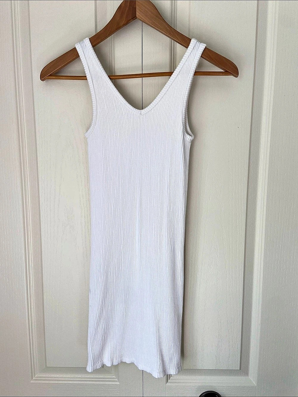 White Ribbed Midi Dress Like New